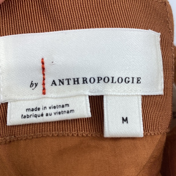 Anthropologie Seamed Corset Bra Top In Mango Smocked Stretchy Back Size Medium - Picture 5 of 8